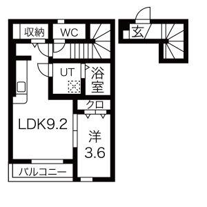 ラビスタアイワヒルズI(1SK/2階)の間取り写真