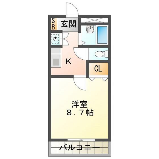 LAHAINA(1K/1階)の間取り写真