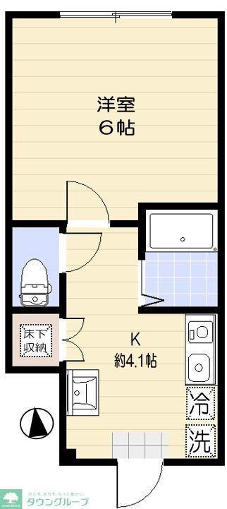 アオアクア浜田山(1K/1階)の間取り写真
