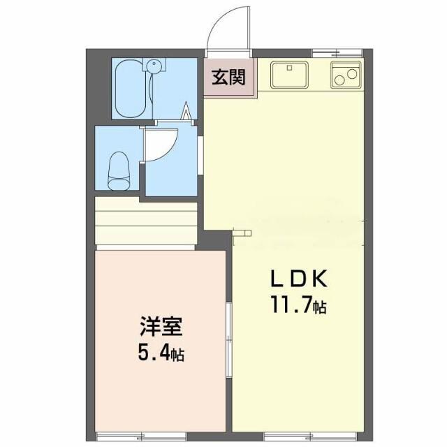タウンハウス美里 A(1LDK/1階)の間取り写真