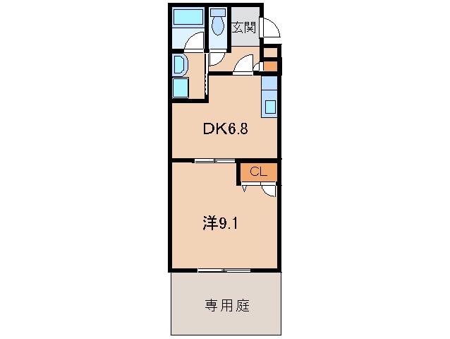 Mグラナート(1DK/1階)の間取り写真