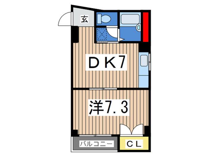 ルート16星和(1DK/2階)の間取り写真