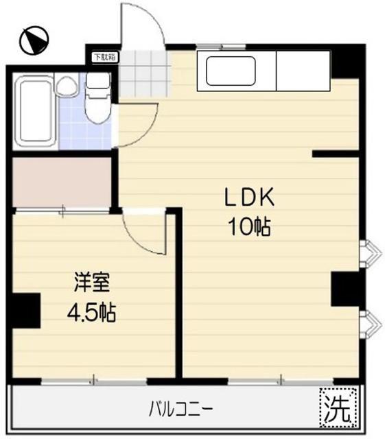 スカイヒルズ相模原(1LDK/2階)の間取り写真
