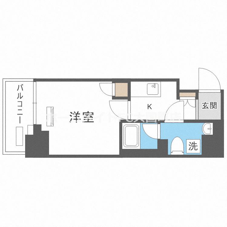 クレビオス南堀江(1K/8階)の間取り写真