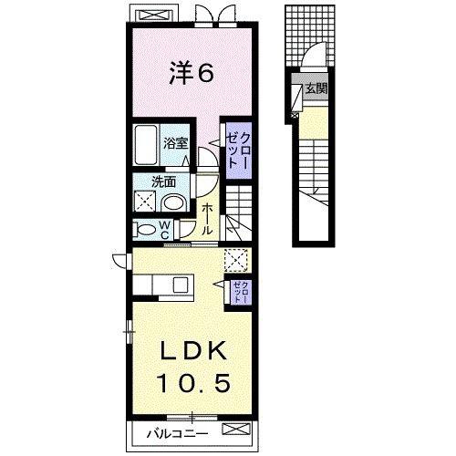 NAGOMI(1LDK/2階)の間取り写真