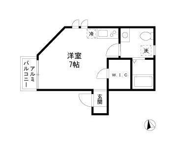 メゾンミツハシ(ワンルーム/2階)の間取り写真