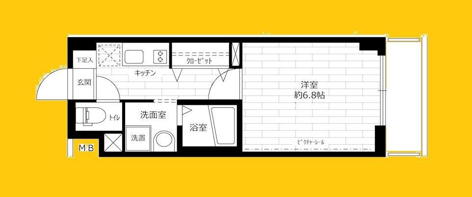 ラ・シード日吉(1K/3階)の間取り写真