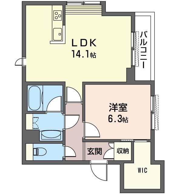 LUMIERE KYODO(1LDK/3階)の間取り写真