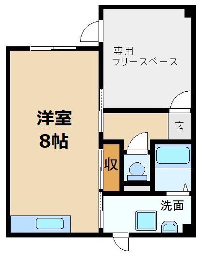 レジス14(ワンルーム/1階)の間取り写真