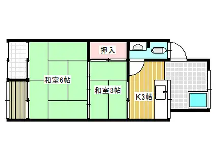梶谷アパート(2K/1階)の間取り写真