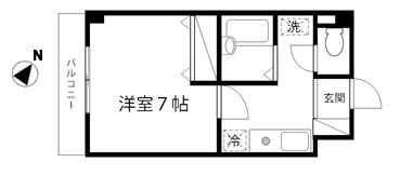 グランピエールK6(1K/2階)の間取り写真
