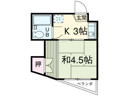 コーポ松井(1K/2階)の間取り写真