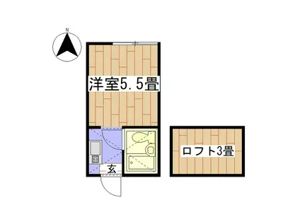 ロフト瀬田(ワンルーム/1階)の間取り写真