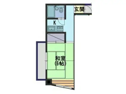 藤村ビル(1K/4階)の間取り写真