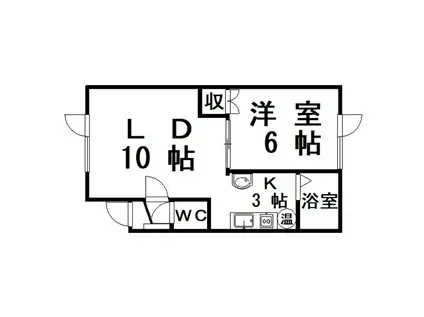 ハイツかりん(1LDK/2階)の間取り写真