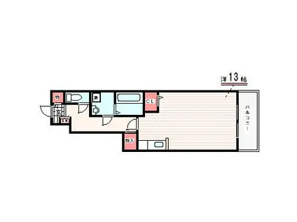 メルベーユ神戸(ワンルーム/1階)の間取り写真