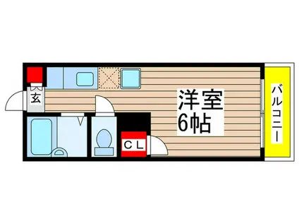 鈴木ハイツA棟(ワンルーム/2階)の間取り写真