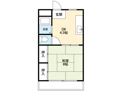 メゾン魚町(1DK/4階)の間取り写真