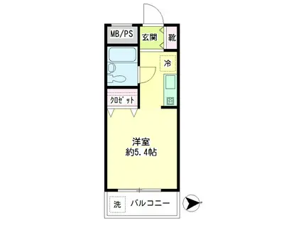 第57新井ビル(ワンルーム/4階)の間取り写真