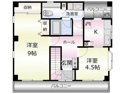 アイエスティ(2K/3階)の間取り写真