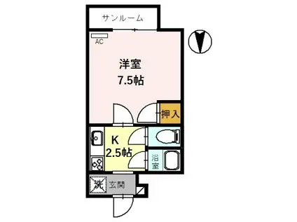 AZUMINO(1K/2階)の間取り写真