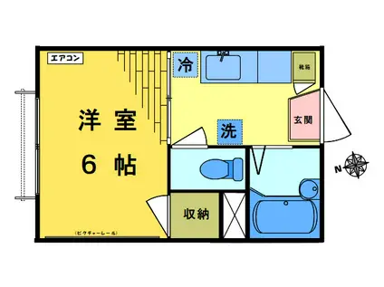 啓コーポ(1K/3階)の間取り写真