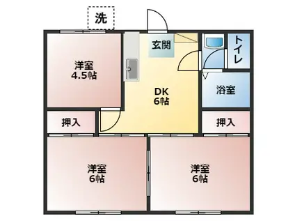 クボタハイツA(3DK/1階)の間取り写真
