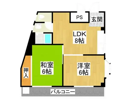 コーポ山崎(2LDK/3階)の間取り写真