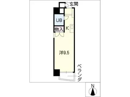 ラフィネ広路(ワンルーム/2階)の間取り写真