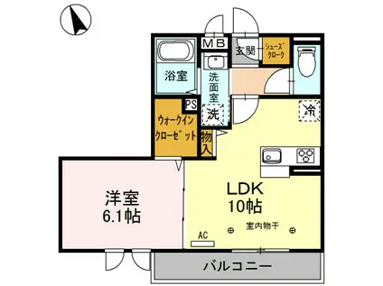 プロシード志木幸町(1LDK/2階)の間取り写真
