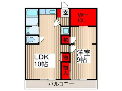 コーポ福島(1LDK/2階)の間取り写真
