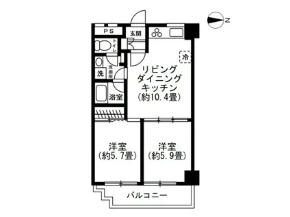 SOCIETY MORISHITA(2LDK/8階)の間取り写真