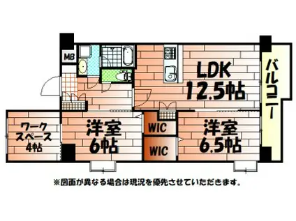 コンプレート金田(2LDK/2階)の間取り写真