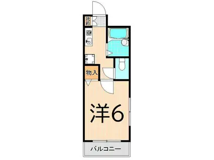 レジデンス金子(1K/3階)の間取り写真