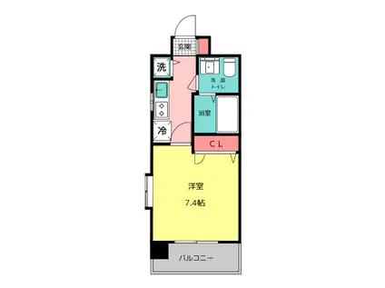 ピュアドーム博多エッセンシア(1K/10階)の間取り写真