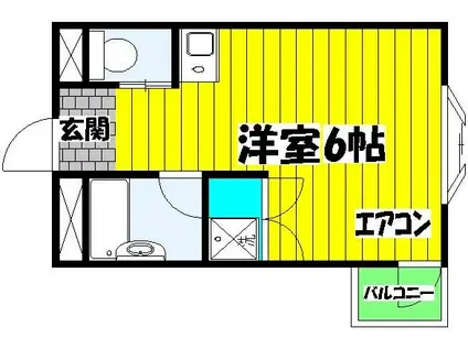 フジコーマンション小松里(ワンルーム/2階)の間取り写真