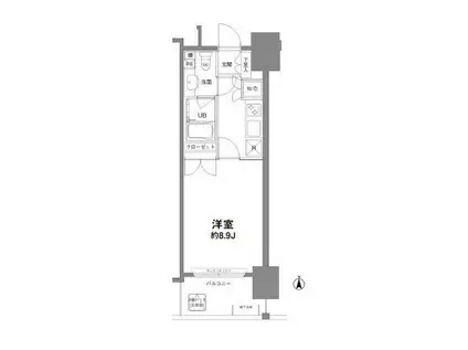 コンフォリア新宿御苑I(1K/6階)の間取り写真