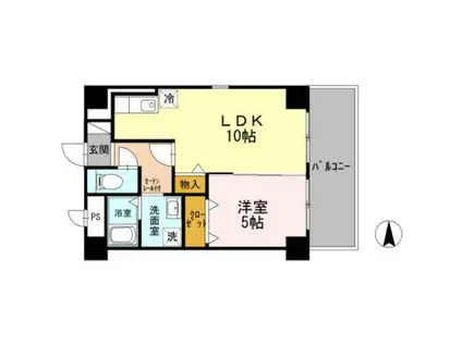 KIRAKUマンション(1LDK/3階)の間取り写真