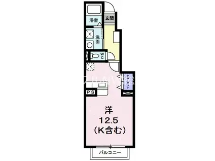 クラール大高B(1K/1階)の間取り写真