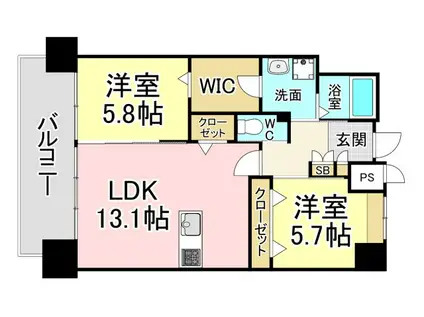 LEGENDTAKAMI(2LDK/10階)の間取り写真