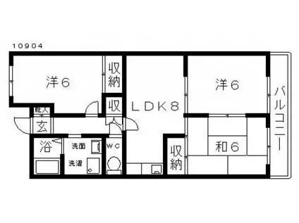 グランドハイツ杉田I(3LDK/3階)の間取り写真