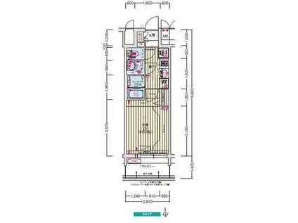 プレサンスTHE新栄(1K/13階)の間取り写真