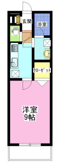 ピアチェーレ医大東(1K/2階)の間取り写真