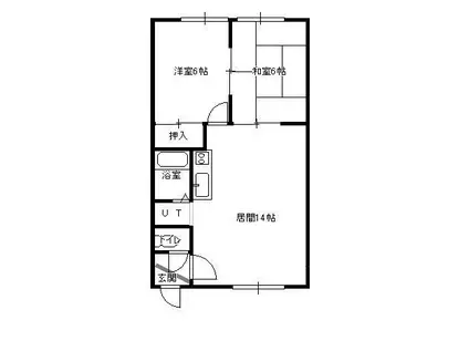 グランドール弥生A(2DK/1階)の間取り写真