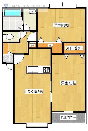 パークI(2LDK/2階)の間取り写真
