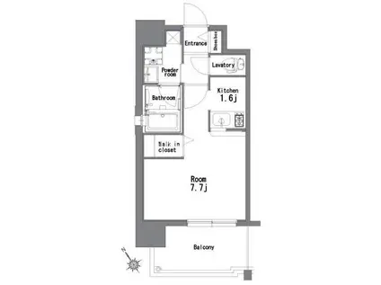 エンクレスト祇園II(1K/3階)の間取り写真