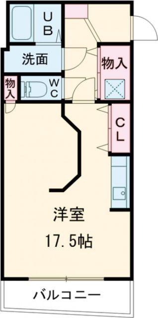 大安ヒルズ(ワンルーム/1階)の間取り写真