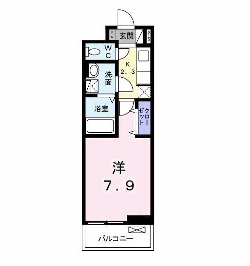 イセミネット市原(1K/3階)の間取り写真