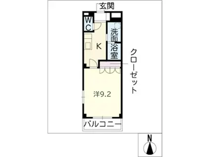 セピア ローズ(1K/2階)の間取り写真