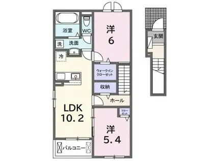 プリムラ(2LDK/2階)の間取り写真